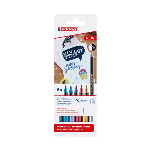 1340 rotulador Oro, Azul metálico, Metallic green, Rojo metalizado, Violeta metalizado 6 pieza(s)