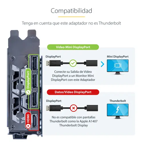Cable de 15cm DisplayPort a Mini DisplayPort - de Vídeo 4K x 2K UHD - Cable de Extensión DP a mDP 1.2 - Imagen 6