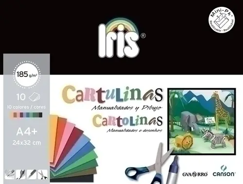 CARTULINA A4+ IRIS MINI PACK de 10