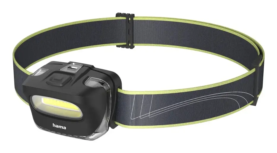 HL110 Negro, Azul, Amarillo Linterna con cinta para cabeza COB LE..