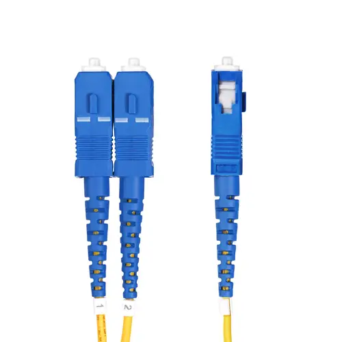 Cable de Fibra Óptica LC a SC (UPC) OS2 Monomodo 9/125µm 100G LSZH Dúplex de 2m - Low Insertion Loss - Resistente a Dobleces - Cable de Conexión de Parcheo LSZH - Imagen 2