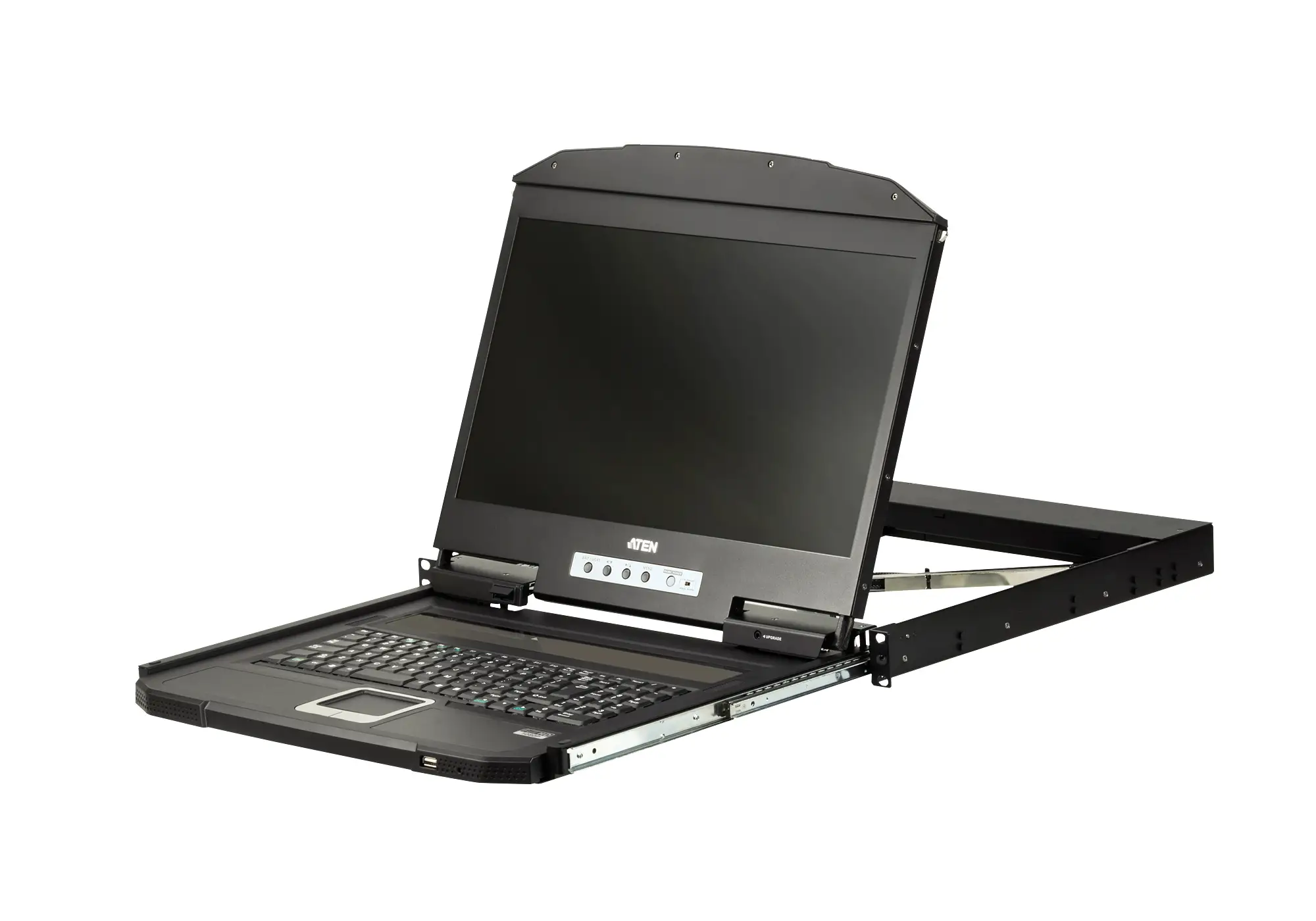 Consola LCD panorámica single rail de fondo reducido (VGA, USB)
