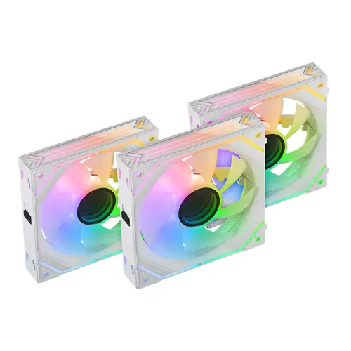 MF-LINKFINITYKIT, Kit 3x Ventiladores Modulares PWM 120mm, Sistema de Conexión LINKFINITY, Iluminación Infinity Mirror ARGB 360º y Controladora ARGB, Ultra-silenciosos 12dB, Blanco - Imagen 1