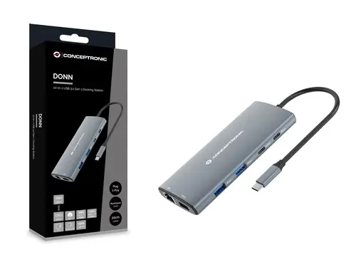 DONN06G base para portátil y replicador de puertos Alámbrico USB 3.2 Gen 1 (3.1 Gen 1) Type-C Gris - Imagen 6
