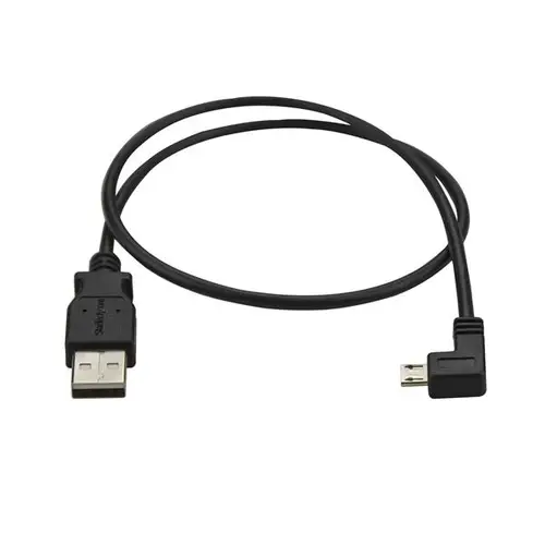 Cable de 0,5m Micro USB Acodado a la Izquierda para Carga y Sincronización de Smartphones o Tablets - Imagen 2
