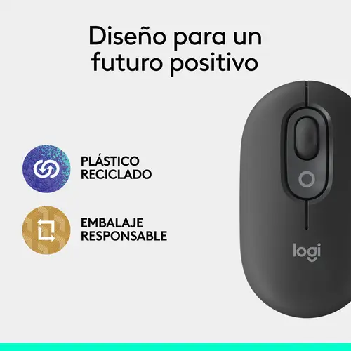 POP Mouse, ratón inalámbrico Bluetooth compacto y portátil con botones programables y clics discretos, tecnología Easy-Switch para alternar hasta 3 dispositivos, portátil, tablet, PC: grafito - Imagen 11