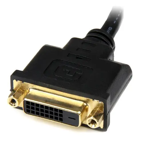 Adaptador de 20cm HDMI a DVI - DVI-D Hembra - HDMI Macho - Cable Conversor de Vídeo - Negro - Imagen 3