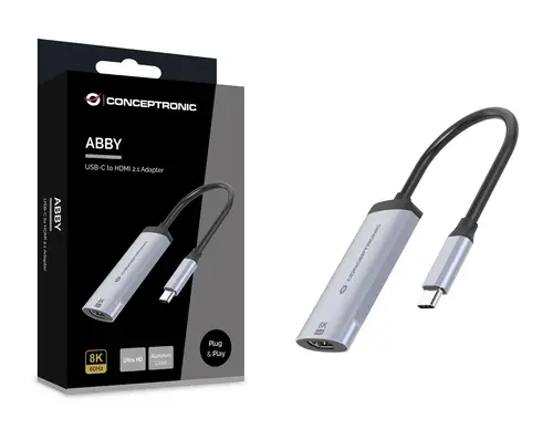 ABBY23G Adaptador gráfico USB 7680 x 4320 Pixeles Plata - Imagen 5
