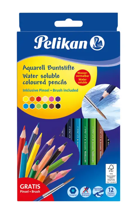 700672 lápiz de color Negro, Azul, Marrón, Verde, Azul claro, Verde claro, Naranja, Melocotón, Rosa, Rojo, Violeta, Amarillo 12 pieza(s)