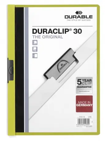 Duraclip 30 archivador PVC Verde, Transparente
