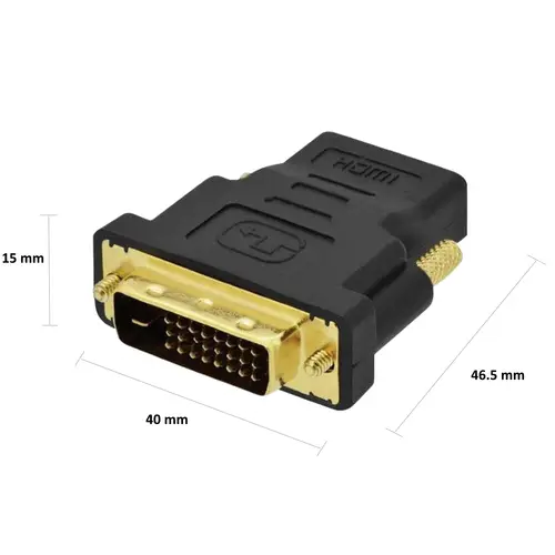EC1371 cambiador de género para cable DVI-D 24+1 HDMI Negro - Imagen 3