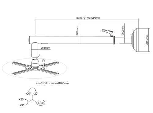 Soporte de pared para proyector de corto alcance - Imagen 3