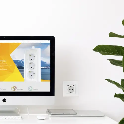 Base de enchufe de pared tipo schuko con 2 USB-C PD - Max. 3.4A, Blanco - Imagen 6
