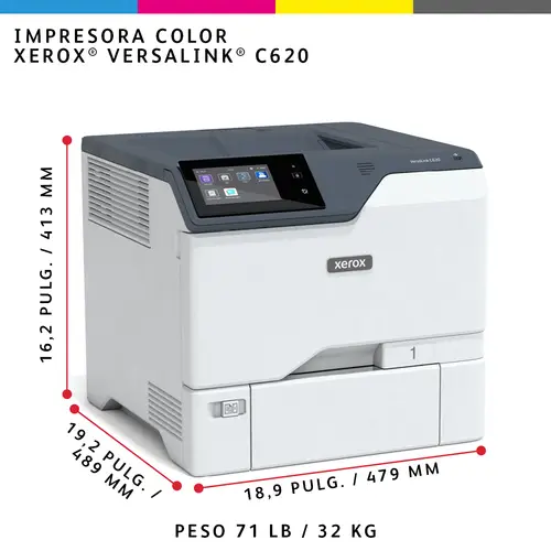 VersaLink C620 A4 50 ppm Impresora a doble cara PS3 PCL5e/6 2 bandejas 650 hojas - Imagen 10