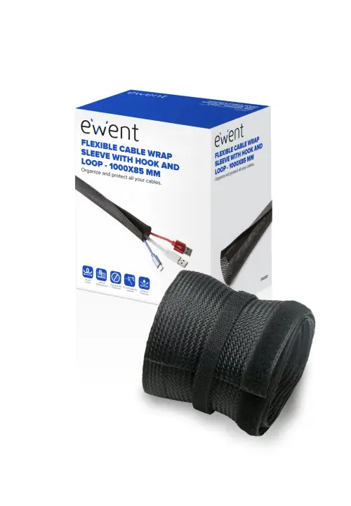 EW1557 organizador de cables Universal Pasacables Negro 1 pieza(s..
