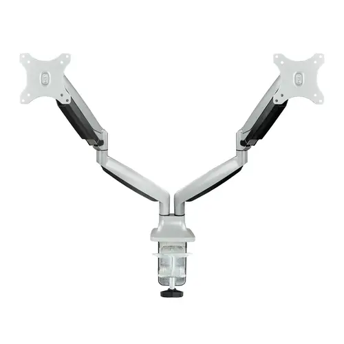 Soporte de Mesa Giratorio e Inclinable para 2 Pantallas (Monitor / TV Plasma / LCD / LED) 13  32, de Dos Brazos, Plata - Imagen 1