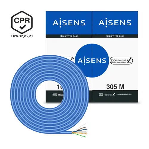 Cable de Red RJ45 LSZH CPR Dca CAT.6 UTP AWG24, Azul, 305 m - Imagen 3