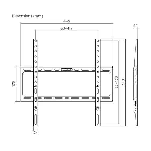 Soporte Eco Ultra Delgado Para Monitor/TV 45Kg de 32-75", Negro - Imagen 7