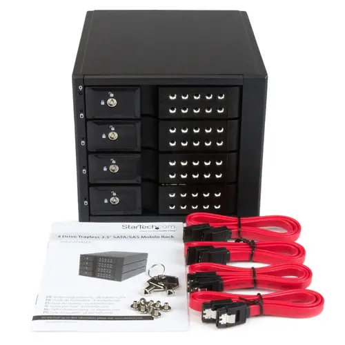 Rack Móvil Backplane de 4 Bahías de Intercambio en Caliente - Rack Móvil Hot Swap sin Bandeja para Unidades de DD SSD de 3,5in SAS II/SATA III - 6 Gbps - Imagen 6