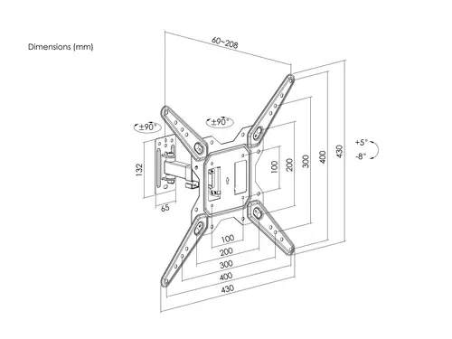 Soporte de pared para TV de movimiento completo de 23"-55 - Imagen 7
