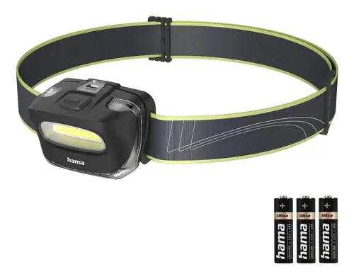HL110 Negro, Azul, Amarillo Linterna con cinta para cabeza COB LED - Imagen 4