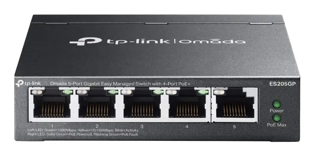 Omada ES205G Gestionado Gigabit Ethernet (10/100/1000) Energía sobre Ethernet (PoE) Negro
