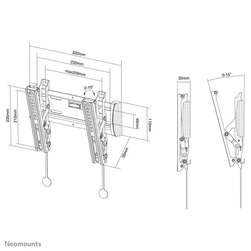 NM-W125BLACK Soporte de pared para TV 10-40" - inclinable - Imagen 3