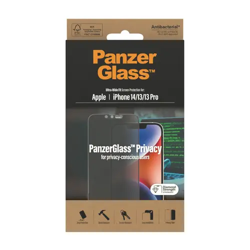 Privacy Screen Protector iPhone 14 | 13 | 13 Pro | Ultra-Wide Fit Protector de pantalla Apple 1 pieza(s) - Imagen 4