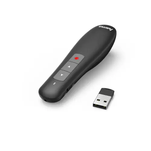 Puntero inalámbrico "X Pointer", puntero láser de color rojo, con control de volumen, alcance de 12 metros, receptor USB, color negro. - Imagen 2