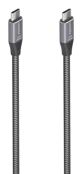 Cable USB 3.2 Gen2x2 Aluminio 20Gbps 8K@30Hz 5A 100W E-Mark, Tipo USB-C/M-USB-C/M, Gris, 3.0m