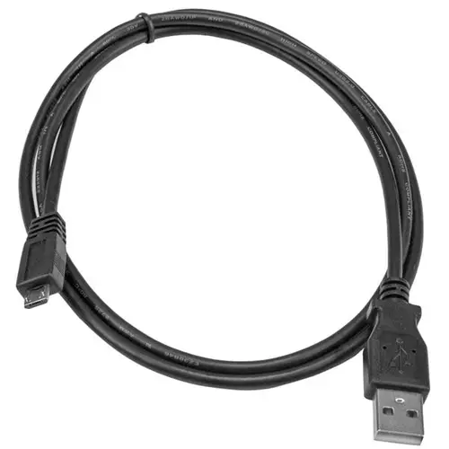 Cable Adaptador de 2m USB A Macho a Micro USB B Macho para Teléfono Móvil Carga y Datos - Negro - Imagen 4