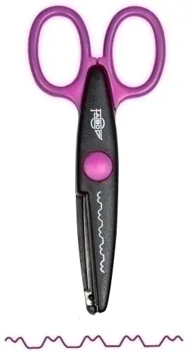 TIJERAS FAIBO DENTADA ROSA - Pack de 10 unidades