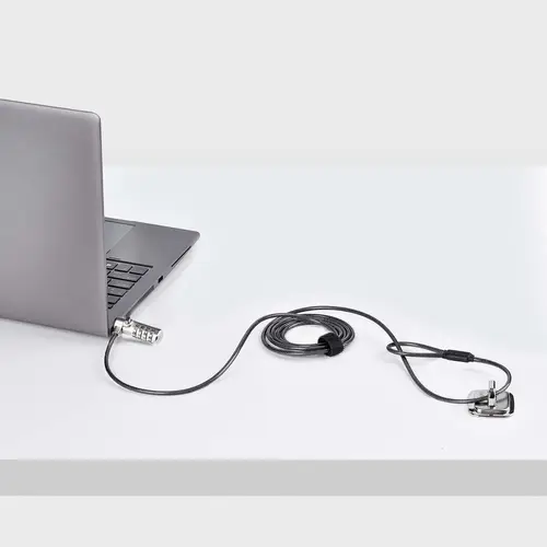 Cable de Seguridad Delgado de Portátil Compatible con K-Slot de 1,5m - Cable Antirrobo para Portátil con Candado de Combinación - Cable Resistente a los Cortes - Imagen 7