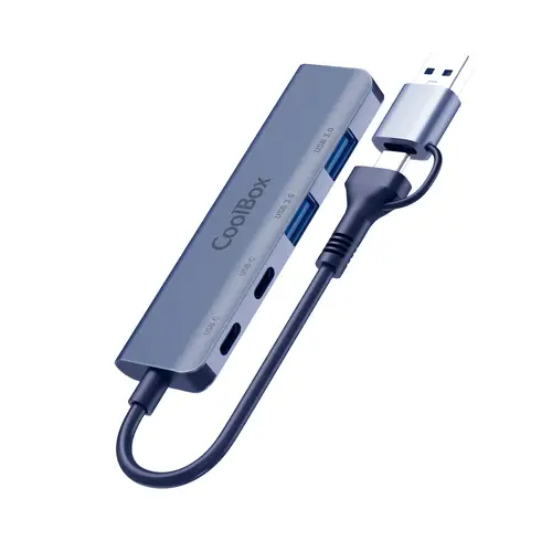HUB4 LITE USB-C/A 4 PUERTOS 2USB-C Y 2USB-A 3.2 GEN1 ALUMINIO - Imagen 1