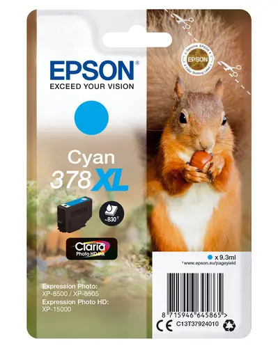 Squirrel Singlepack Cyan 378XL Claria Photo HD Ink - Imagen 1