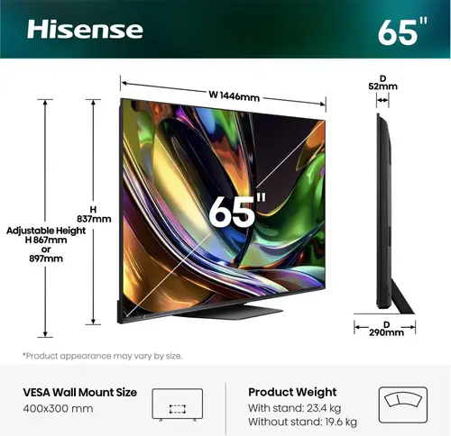65UR8S 165,1 cm (65") 4K Ultra HD Smart TV Wifi Negro - Imagen 3
