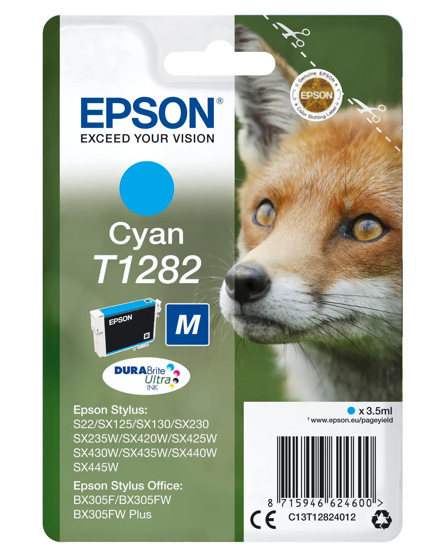 Fox Cartucho T1282 cian (etiqueta RF)