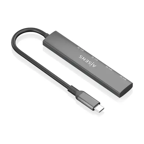 Hub USB 3.1 USB-C, USB-C/M-4x Tipo A/H, Gris, 15cm - Imagen 2