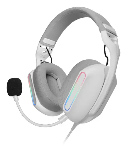 HEADSET MARS GAMING MHPRO ARGB JACK 3.5mm ALIMENTACION USB CONTROL VOLUMEN COLOR BLANCO