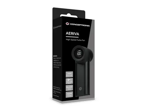 AERIVA02B ventilador y nebulizador personal de mano Negro Ventilador de mano - Imagen 2