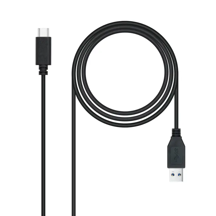 Cable USB 3.1 Gen2 10Gbps 3A, tipo USB-C/M-A/M, negro, 0.5 m
