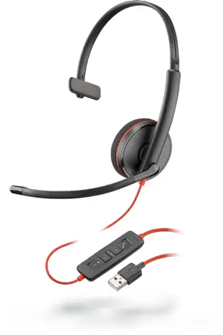 Blackwire C3210 Auriculares Alámbrico Diadema Llamadas/Música USB tipo A Negro, Rojo