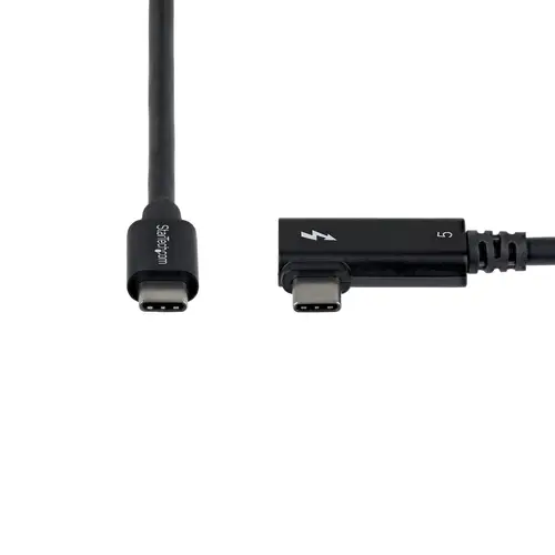 Cable Thunderbolt 5 Acodado a la Derecha 80cm - 80Gbps/120Gbps - 8K60 - PD240W - Cable Thunderbolt Certificado en Ángulo a la Derecha - Compatible con Thunderbolt 4/USB4/USB-C/USB Tipo C - Imagen 6