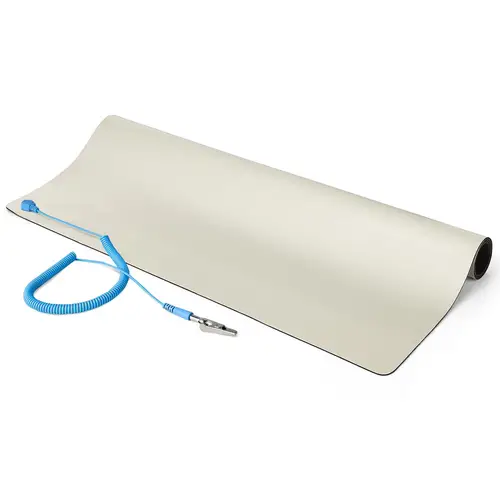 Alfombrilla Antiestática, Superficie Antiestática para la Reparación de Electrónicos para Mesa, con Cable de Toma a Tierra Removible, ANSI/ESD S 4.1, 60cmx120cm - Imagen 1