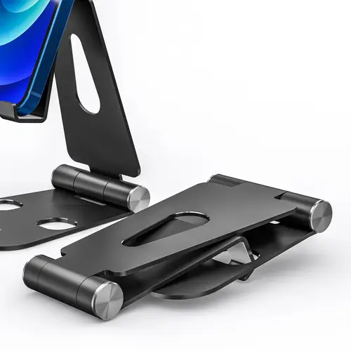 Soporte De Sobremesa Tamaño XL Ajustable (2 Pivotes) Para Movil / Tablet, Negro - Imagen 3
