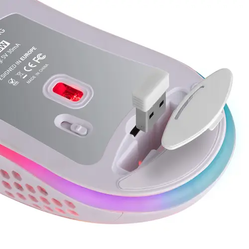 MMW3W, Ratón Gaming Inalámbrico, RGB Flow, Ultraligero 79 g, 3200 DPI, Blanco - Imagen 5
