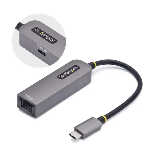 Adaptador de Red USB Tipo C a Ethernet - Adaptador de Red Externo USB-C a RJ45 de 1Gb - USB 3.1 - Entrega de Alimentación PD de 100W de Paso - Compatible con Thunderbolt - Windows y Mac - Imagen 1
