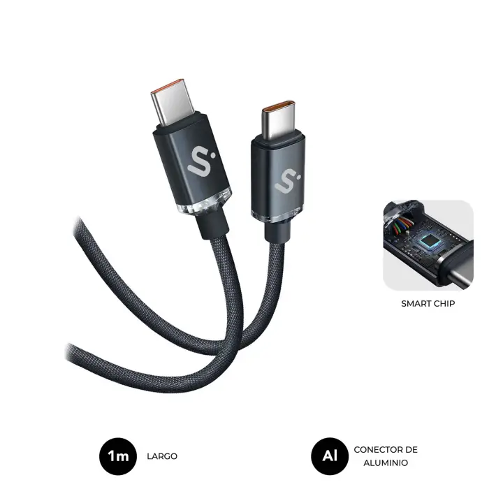 CABLE OPTIMUS 60W C-C 1m BLACK