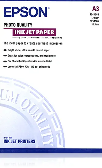 Photo Quality Ink Jet Paper, DIN A3, 102 g/m², 100 hojas