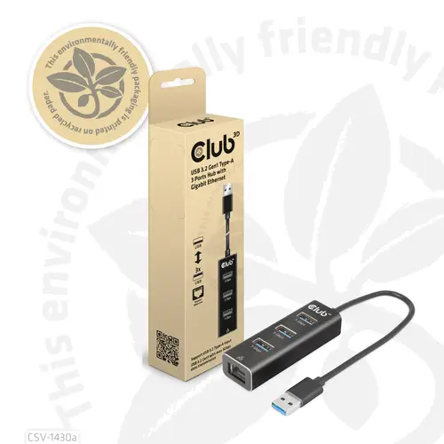 USB 3.2 Gen1 Tipo-A, Hub de 3 Puertos con Gigabit Ethernet - Imagen 10
